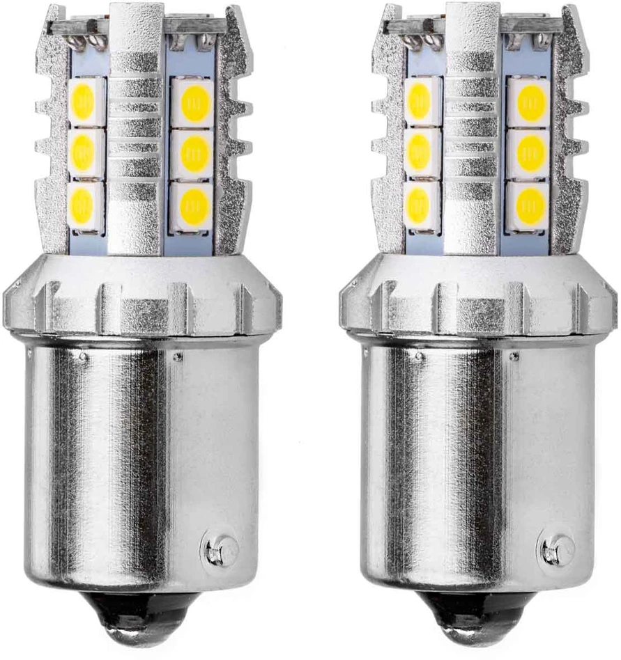 LED lemputės Canbus 3030 16SMD 1156 BA15S P21W R10W R5W baltos 12V 24V amio-02796