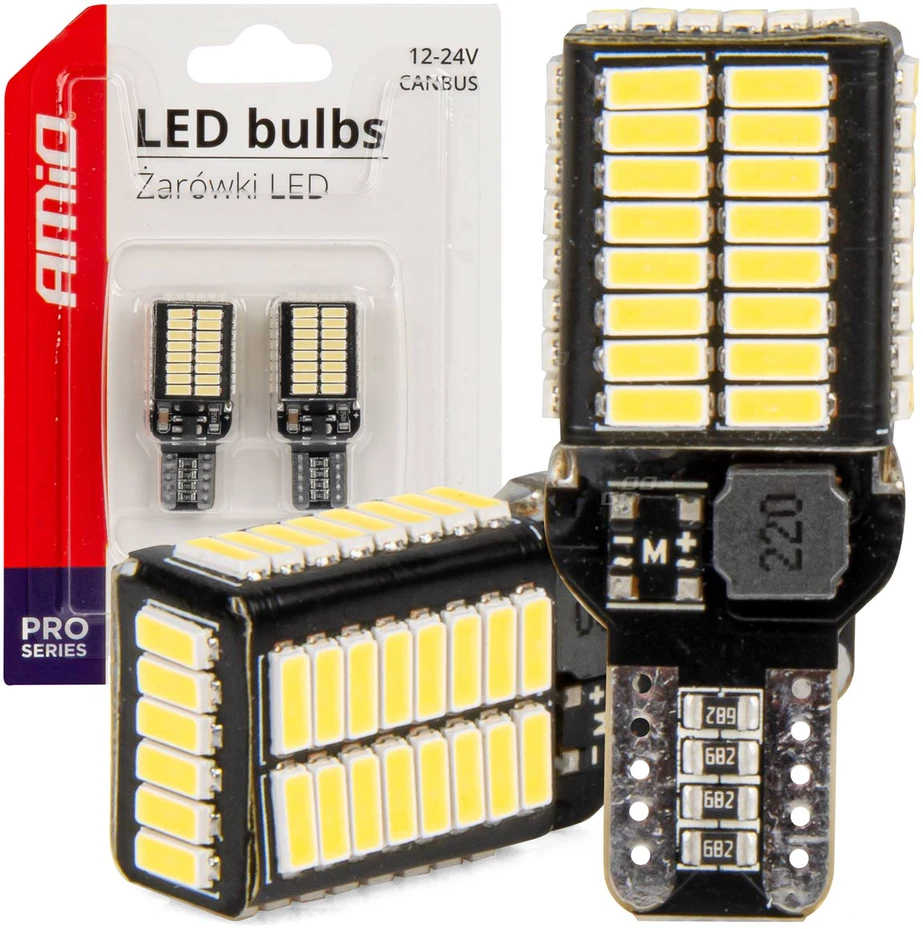 Pora LED lempučių T15 W16W 54 SMD su Canbus