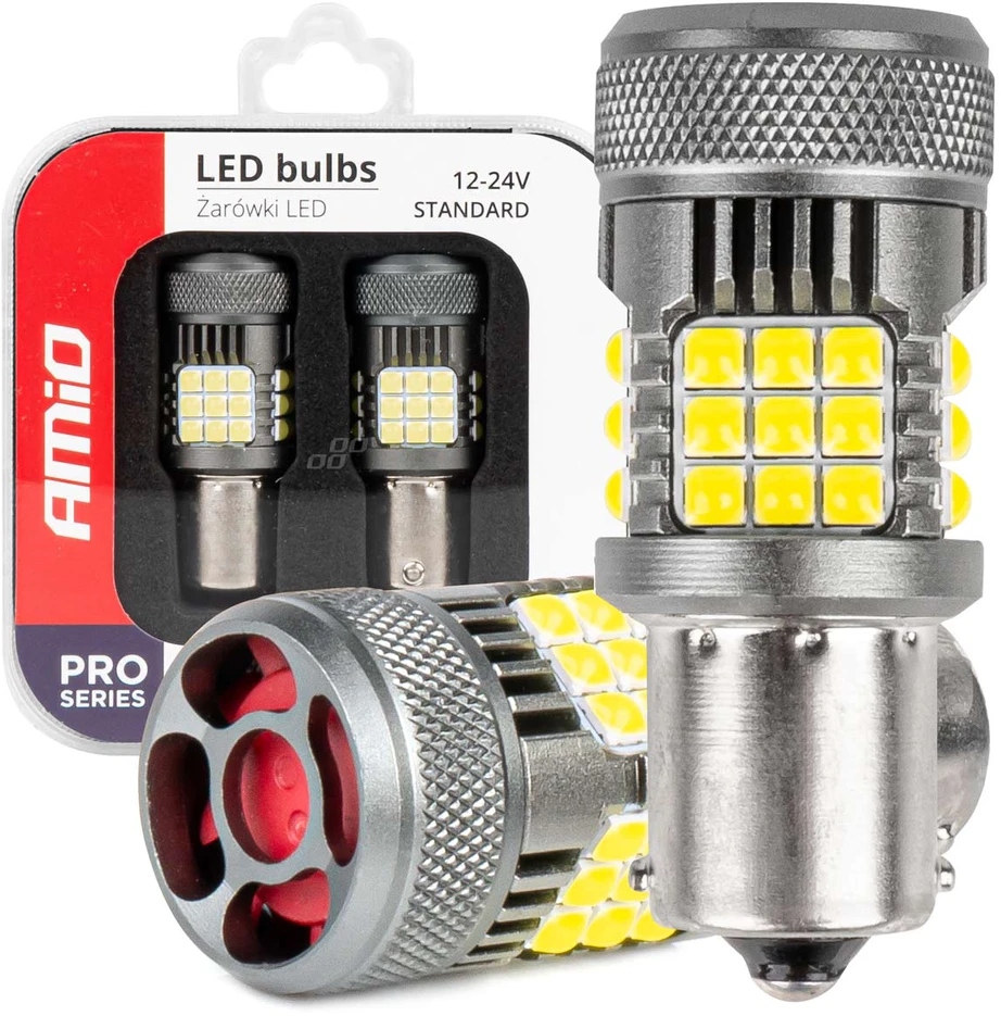 AMiO Canbus Pro LED lemputės 1156 BA15S su ventiliatoriumi