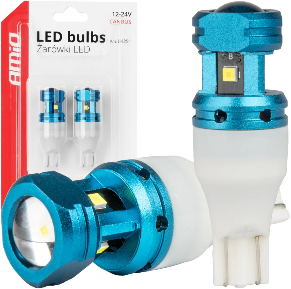 LED lemputės Canbus T15 W16W 4SMD 1860XS baltos 12V 24V amio-04251