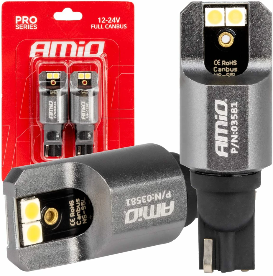 Amio T15 W16W LED lemputės su metaliniu korpusu