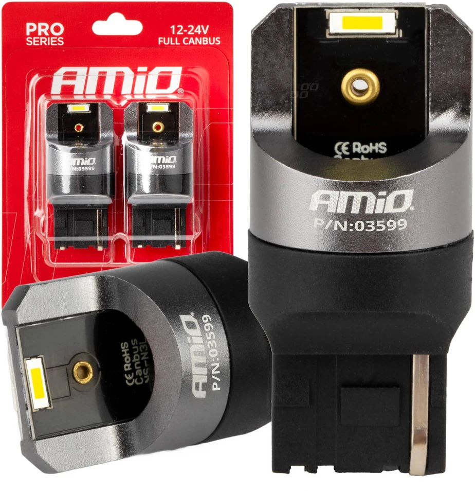AMiO W21W 2SMD LED lemputės, 12-24V