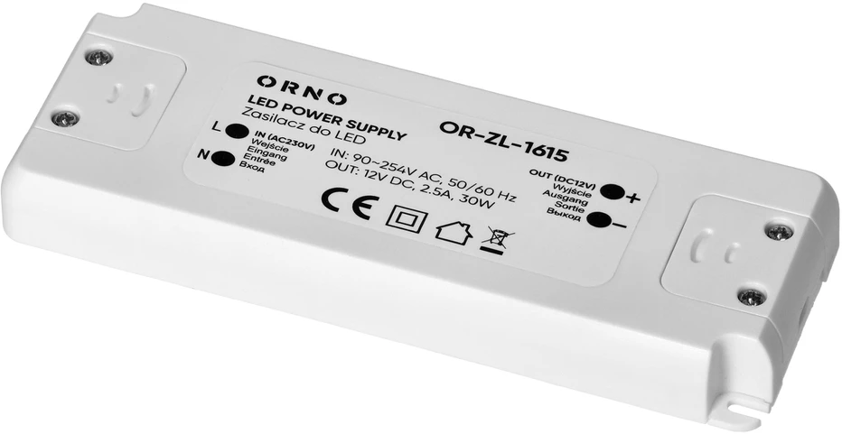 Orno Maitinimo šaltinis LED maitinimo šaltinis 12 VDC 30 W, IP20