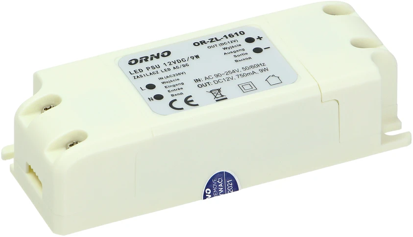 Orno Maitinimo šaltinis LED maitinimo šaltinis 12 VDC 9 W, IP20