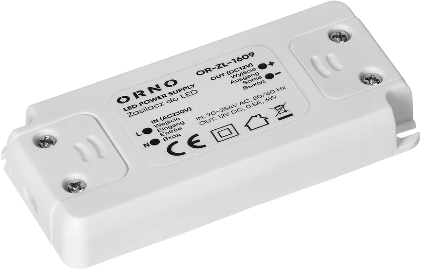 Orno Maitinimo šaltinis LED maitinimo šaltinis 12VDC 6W, IP20