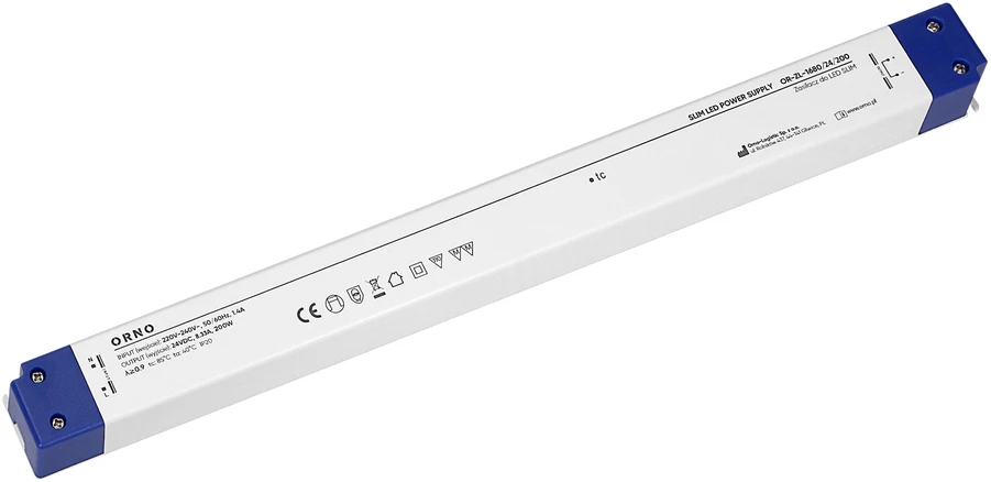 Zasilacz Maitinimo šaltinis LED maitinimo šaltinis IP20, baldams, plonas, 24V, 200W, plastikinis korpusas