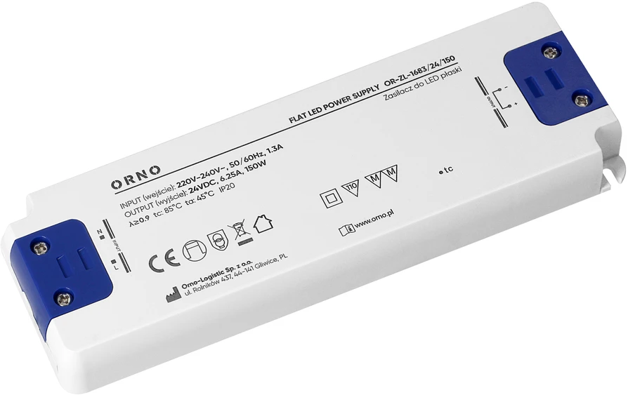 Zasilacz Maitinimo šaltinis Plokščias LED maitinimo šaltinis, 24V, 150W, IP20