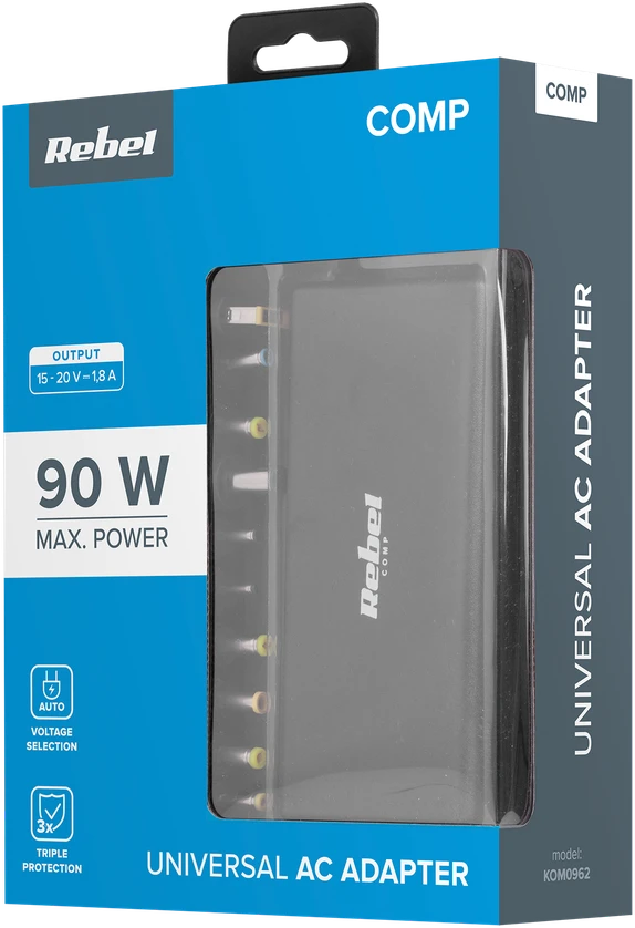 Rebel universalus maitinimo šaltinis 11 gnybtų 90 W 15-20 V automatinis su Power Delivery funkcija