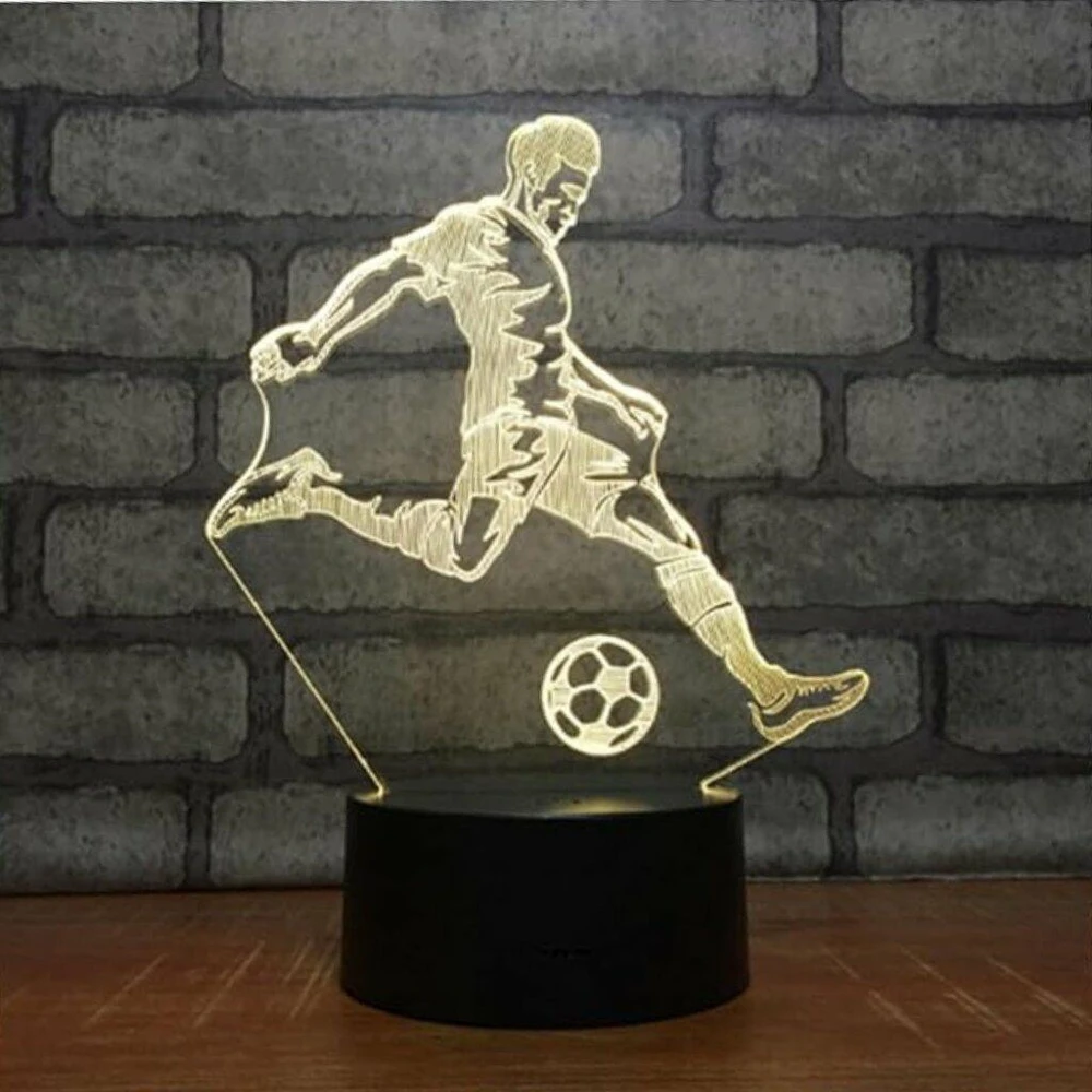ATL Naktinė LED lempa futbolininko formos, su nuotolinio valdymo pulteliu