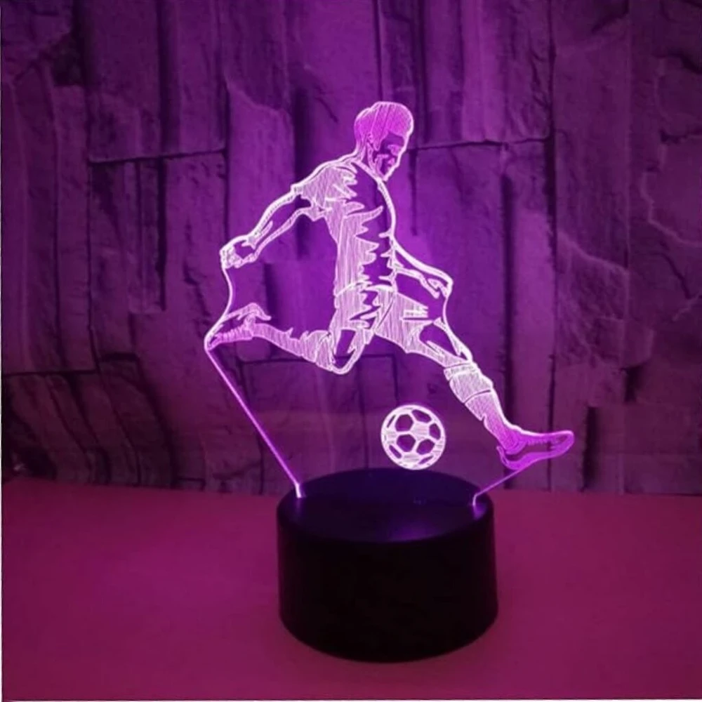 ATL Naktinė LED lempa futbolininko formos, su nuotolinio valdymo pulteliu
