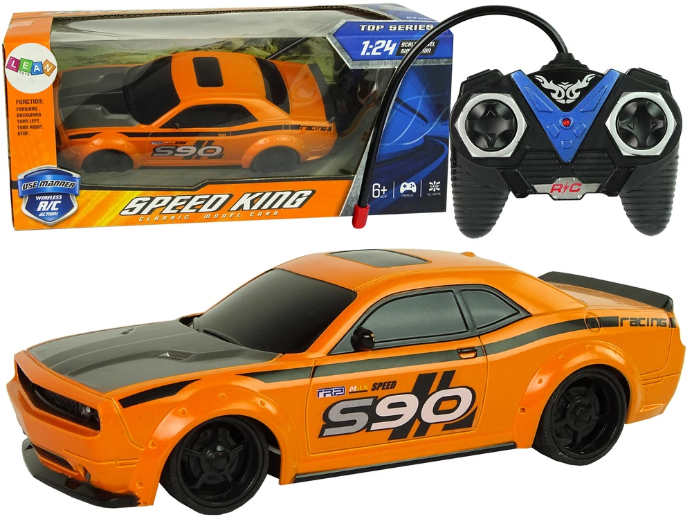 Lean Toys Nuotoliniu būdu valdomas sportinis automobilis 1:24 oranžinis