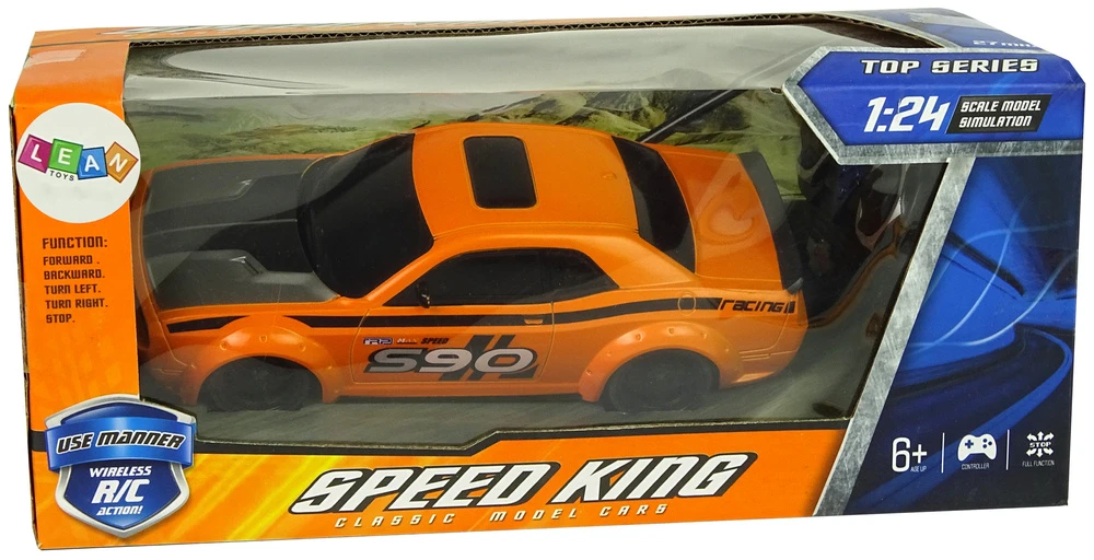 Lean Toys Nuotoliniu būdu valdomas sportinis automobilis 1:24 oranžinis