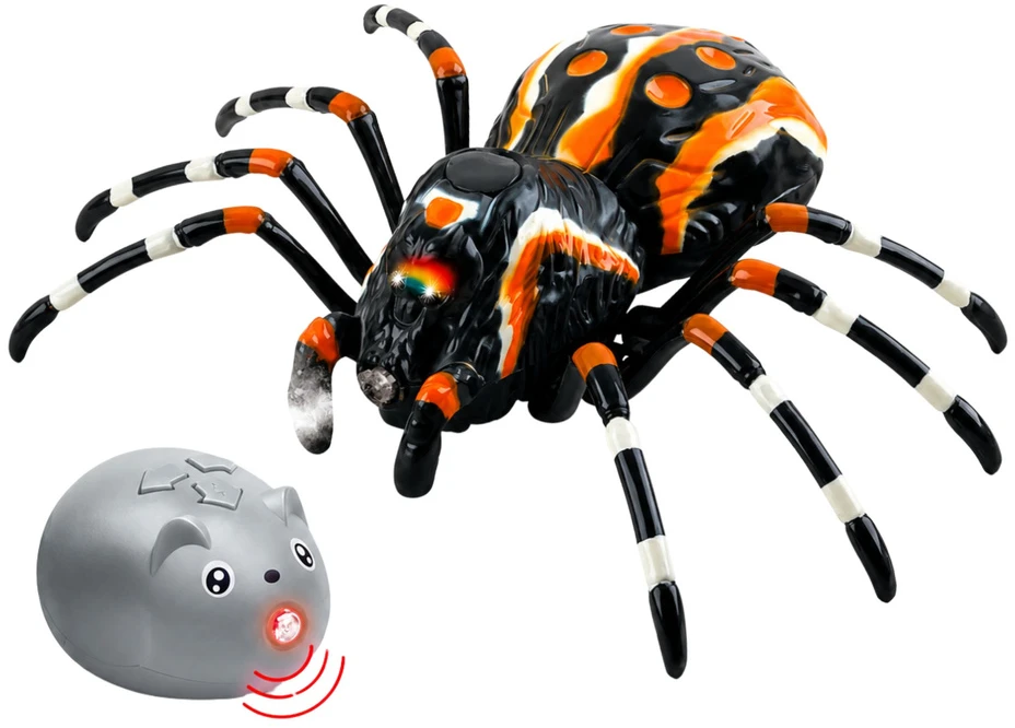 Lean Toys Nuotoliniu būdu valdomas juodas voras tarantulas