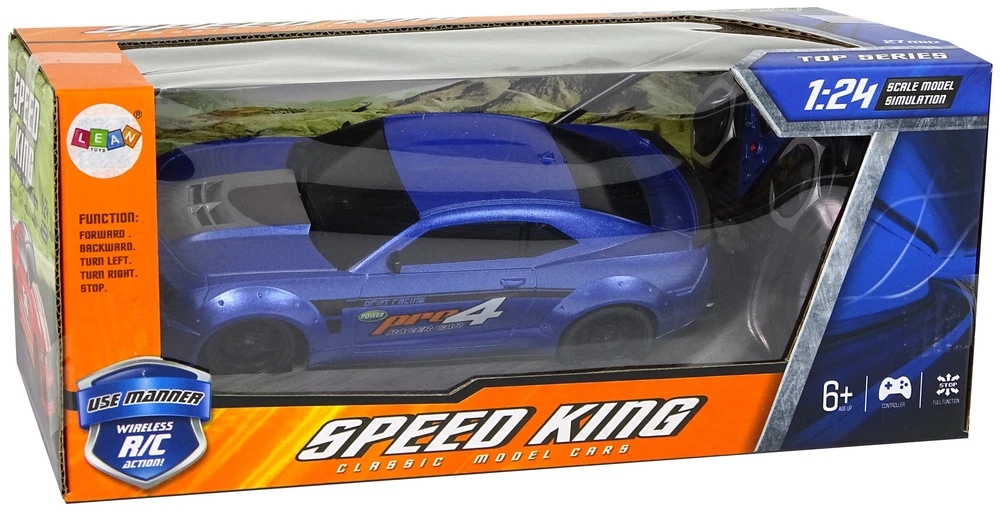 Lean Toys Nuotoliniu būdu valdomas sportinis automobilis 1:24 mėlynas