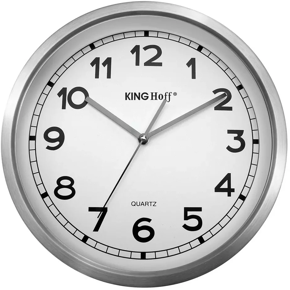 King Hoff Laikrodis Sieninis laikrodis, nerūdijančio plieno, 30 cm skersmens, „Kinghoff“