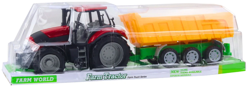 Lean Toys Žaislinis traktorius su priekaba 46 cm