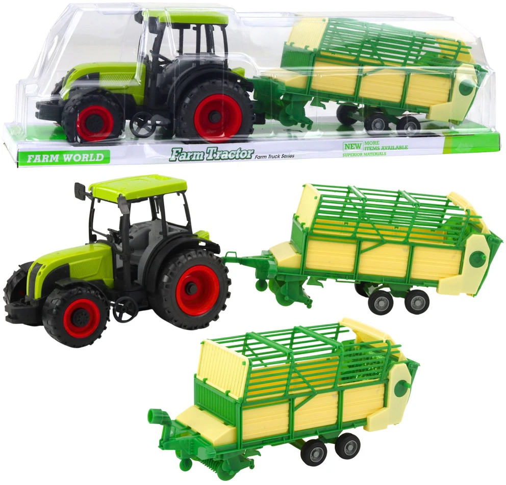 Lean Toys Žaislinis traktorius su priekaba 49x15x12 cm