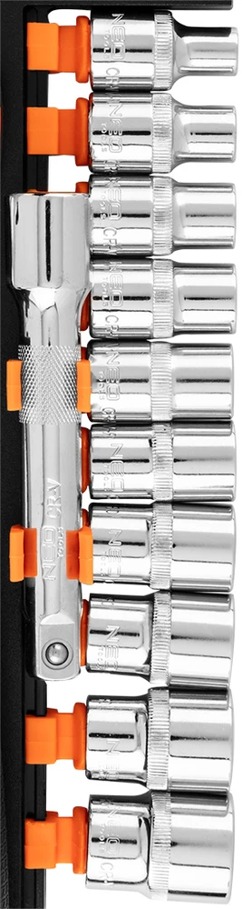 Neo Tools Rinkinys 1/2" galinių raktų rinkinys, 12 dalių, CrV