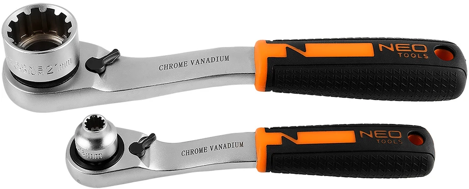 Neo Tools Rinkinys 1/4", 3/8", 46 vnt. CrV praleidžiamųjų galvučių rinkinys