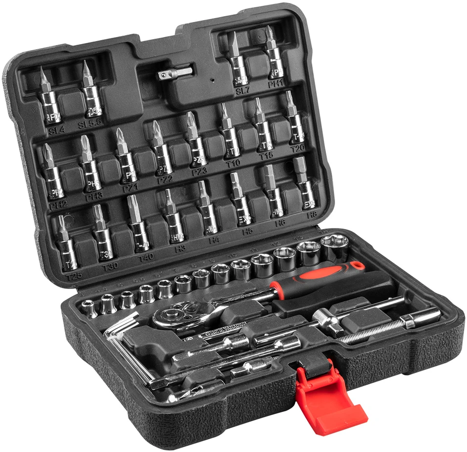 Top Tools Rinkinys 1/4 colio lizdinių raktų rinkinys, 49 vnt.