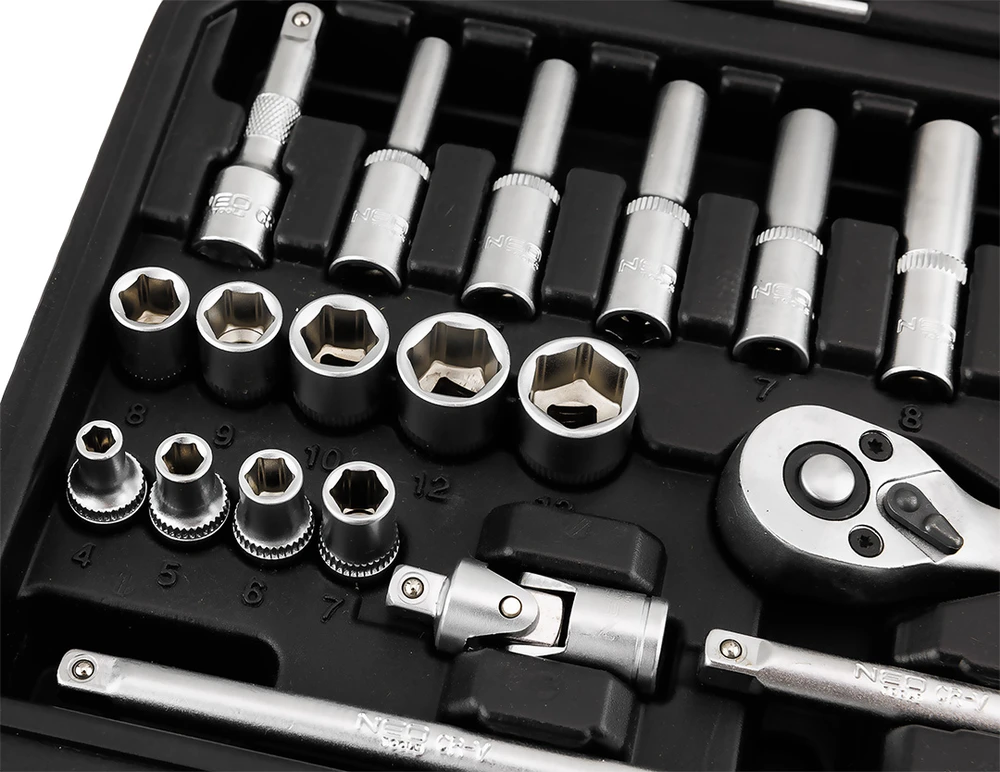 Zestaw Rinkinys 1/4" galvučių raktų rinkinys, 23 vnt., satininis
