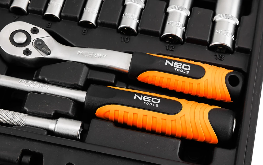 Zestaw Rinkinys 1/4" galvučių raktų rinkinys, 23 vnt., satininis