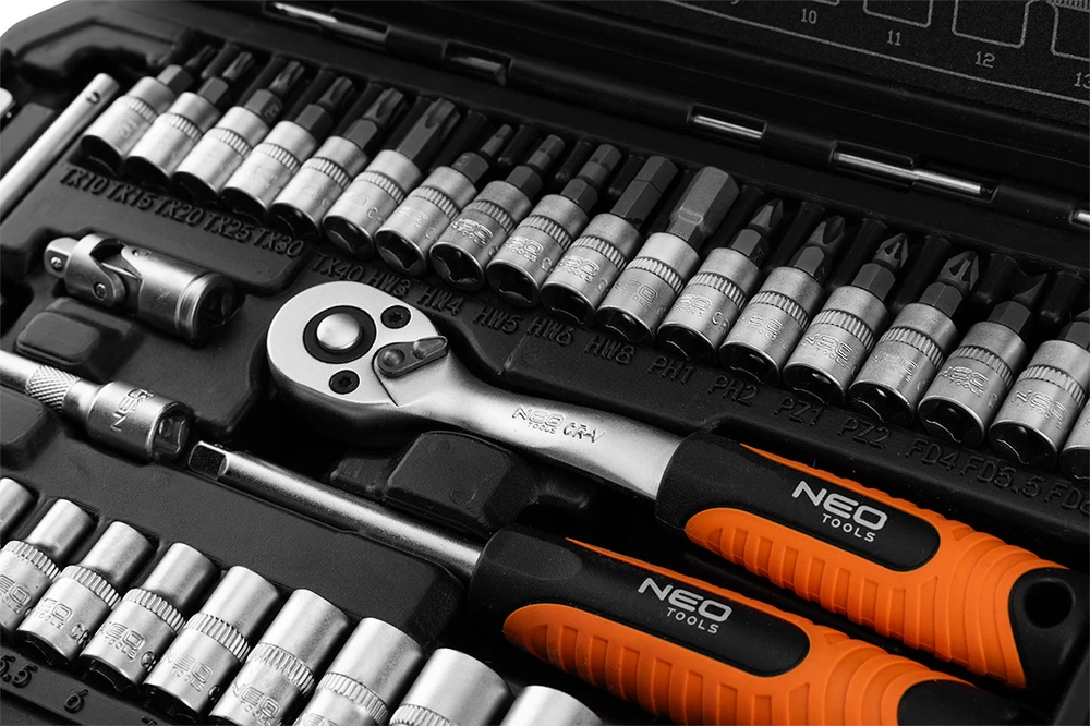 Zestaw Rinkinys 1/4" galvučių raktų rinkinys, 38 vnt., satininis