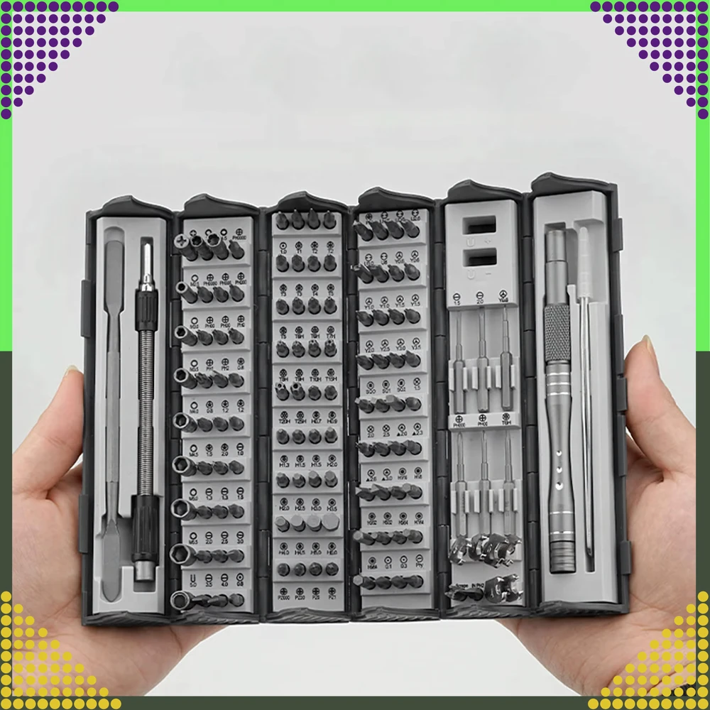 Zestaw Rinkinys 128 viename magnetinių atsuktuvų raktų rinkinys