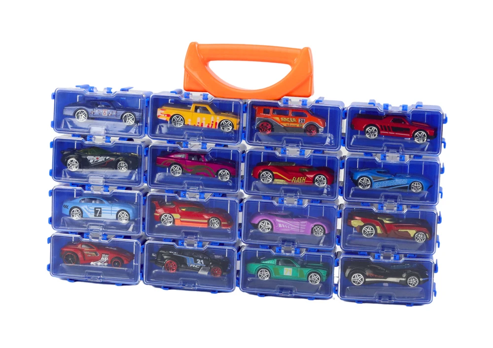 Lean Toys Žaislinių mašinėlių rinkinys, įvairių spalvų, 16 vnt.