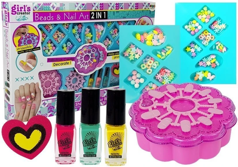 Lean Toys Grožio rinkinys 2 in1 manikiūrui ir papuošalams gaminti
