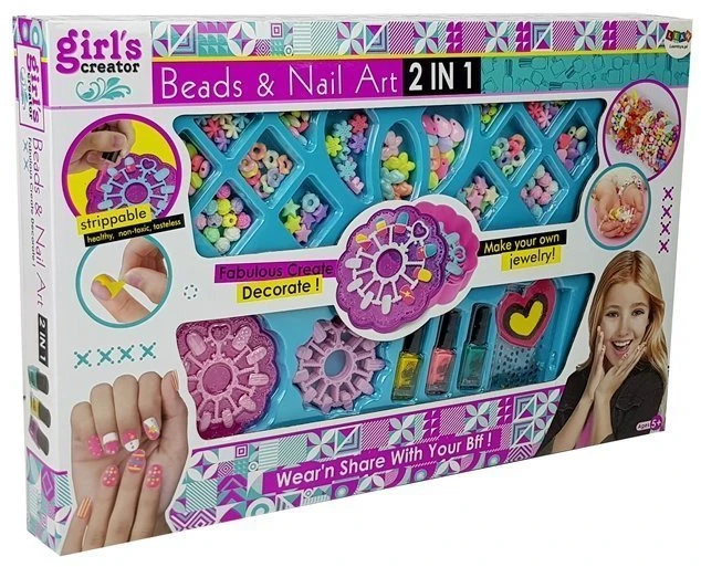 Lean Toys Grožio rinkinys 2 in1 manikiūrui ir papuošalams gaminti
