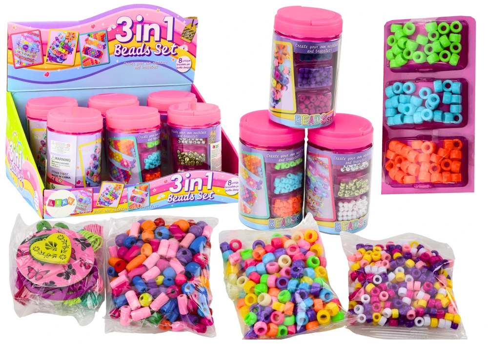 Lean Toys Karoliukų rinkinys papuošalams kurti