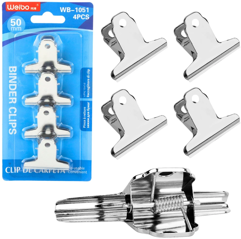 Lean Metalinės sąvaržėlės dokumentams 50 mm, 4 vnt.