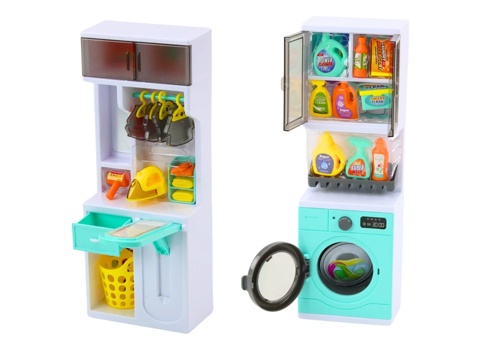 Lean Toys Vonios žaidimų rinkinys 4in1 su dušu, tualetu ir skalbimo mašina