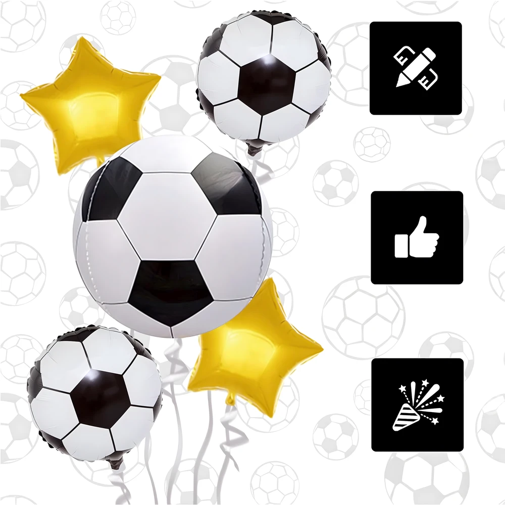 Zestaw Rinkinys 5 futbolo balionų rinkinys, gimtadienio kamuoliukai