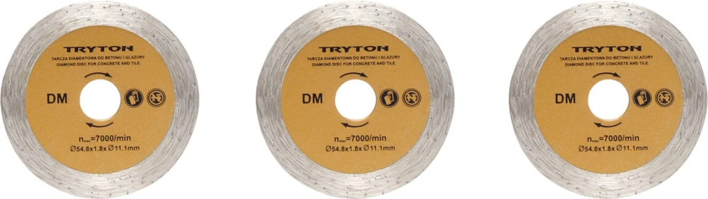 Zestaw Rinkinys 54,8x11,1 mm deimantinių diskų rinkinys TPW500K pjaustytuvui - 3 vnt.