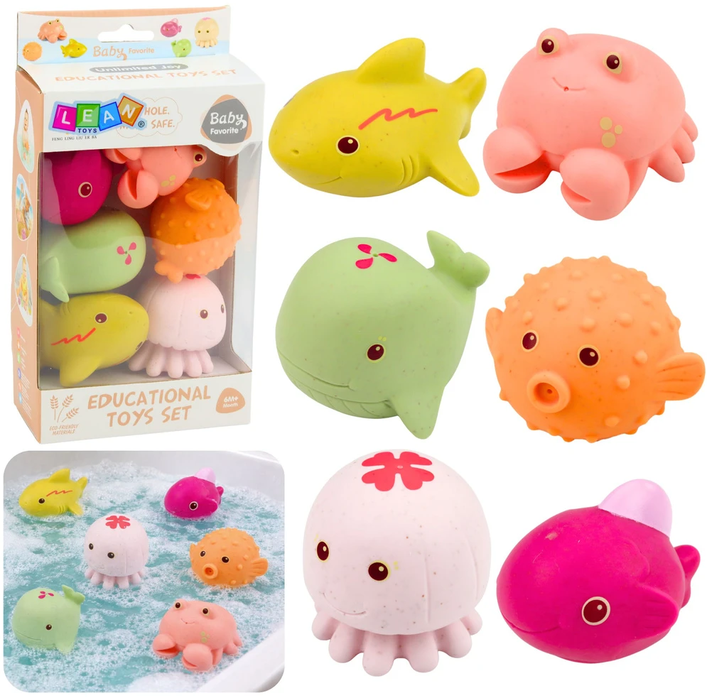 Lean Toys Vonios žaislų rinkinys 6 vnt.