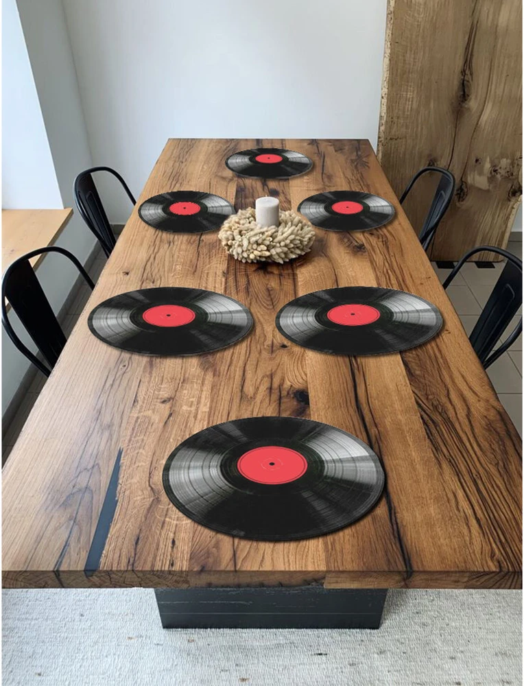Bertoni Rinkinys 6D apvalių stalo kilimėlių rinkinys - VINILAS
