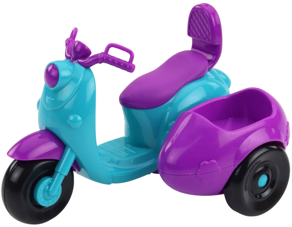 Lean Toys Lėlė Ankiki su triračiu motoroleriu ir šuneliu