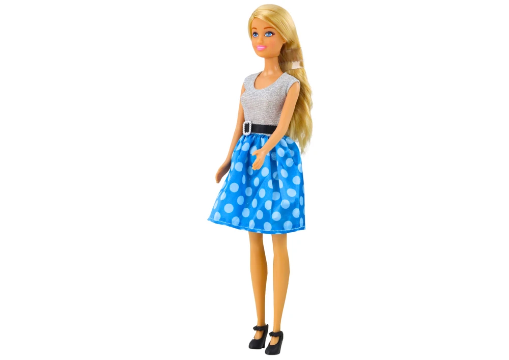 Lean Toys Lėlė Anlily su mėlyna suknele