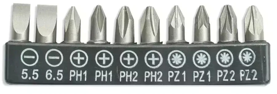 Dedra Atsuktuvo antgaliu komplektas 10 vnt25mm SL5565 PH12x2PZ12x2