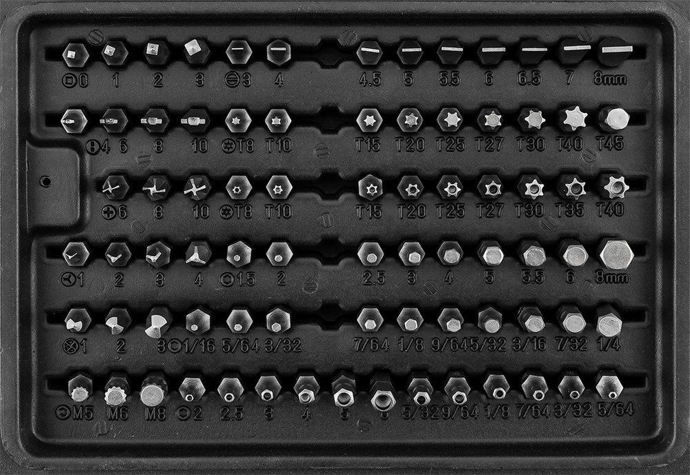Zestaw Rinkinys Antgalių rinkinys 25 mm, su magnetiniu laikikliu 60 mm, 100 vnt.