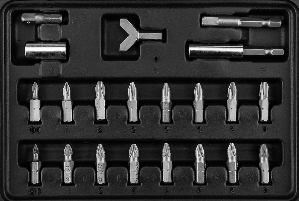 Zestaw Rinkinys Antgalių rinkinys 25 mm, su magnetiniu laikikliu 60 mm, 100 vnt.