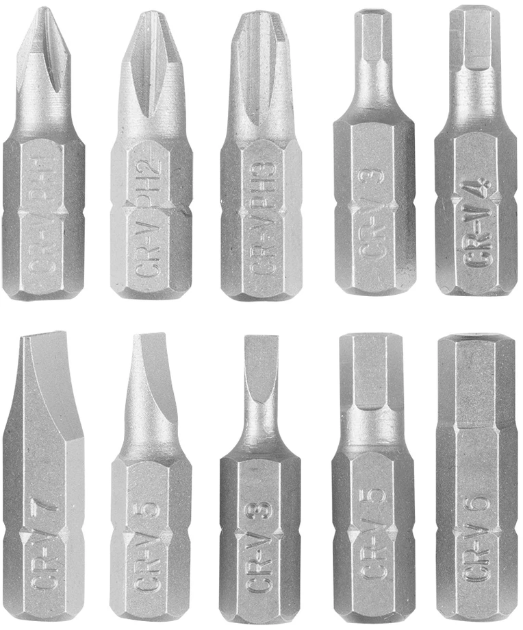 Zestaw Rinkinys Antgalių rinkinys SL3/5/7, PH1/2/3, H3/4/5/6 x 25 mm, 10 vnt.