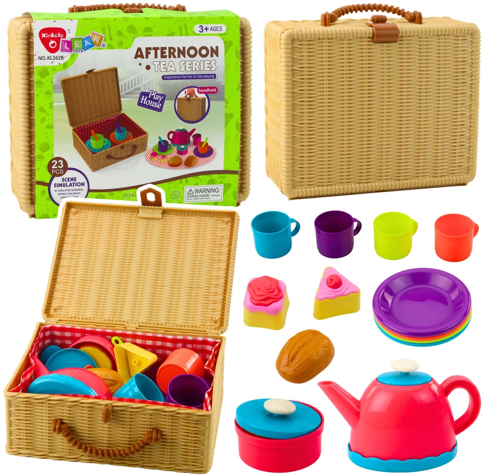 Lean Toys Vaikiškas arbatos servizas krepšyje 23 dalys.