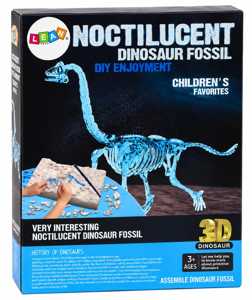 Zestaw Archeologijos kasinėjimų rinkinys dinozauro skeleto 3D brachiozauro holograma