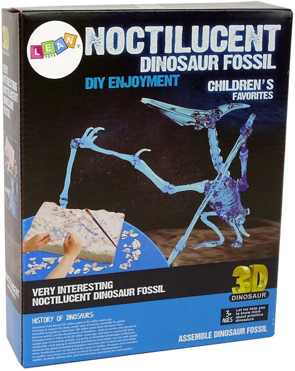 Lean Toys Archeologijos kasinėjimų rinkinys dinozauro skeletas pteranodon 3D holograma