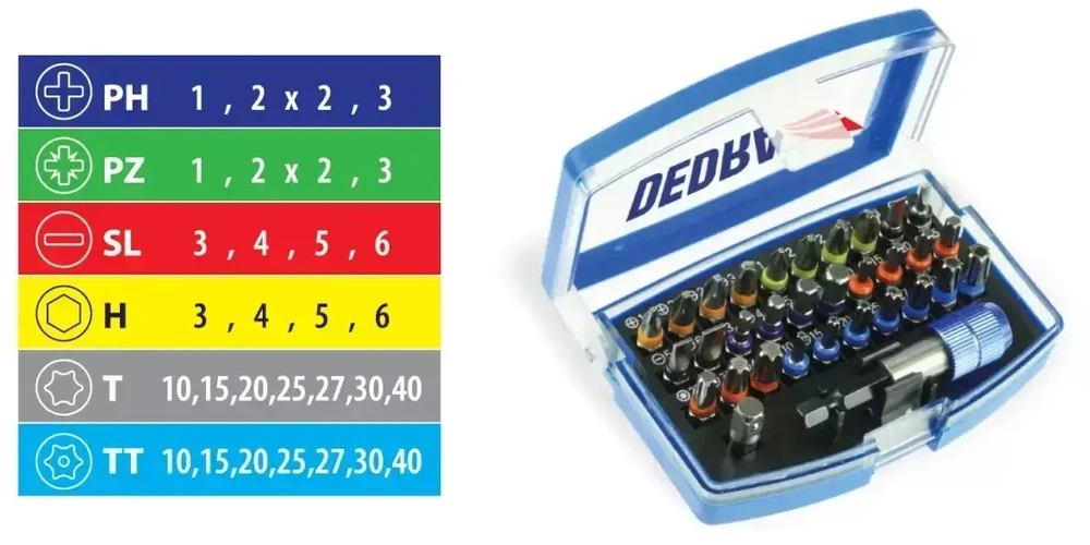 Dedra Atsuktuvo antgaliu komplektas 32 vnt