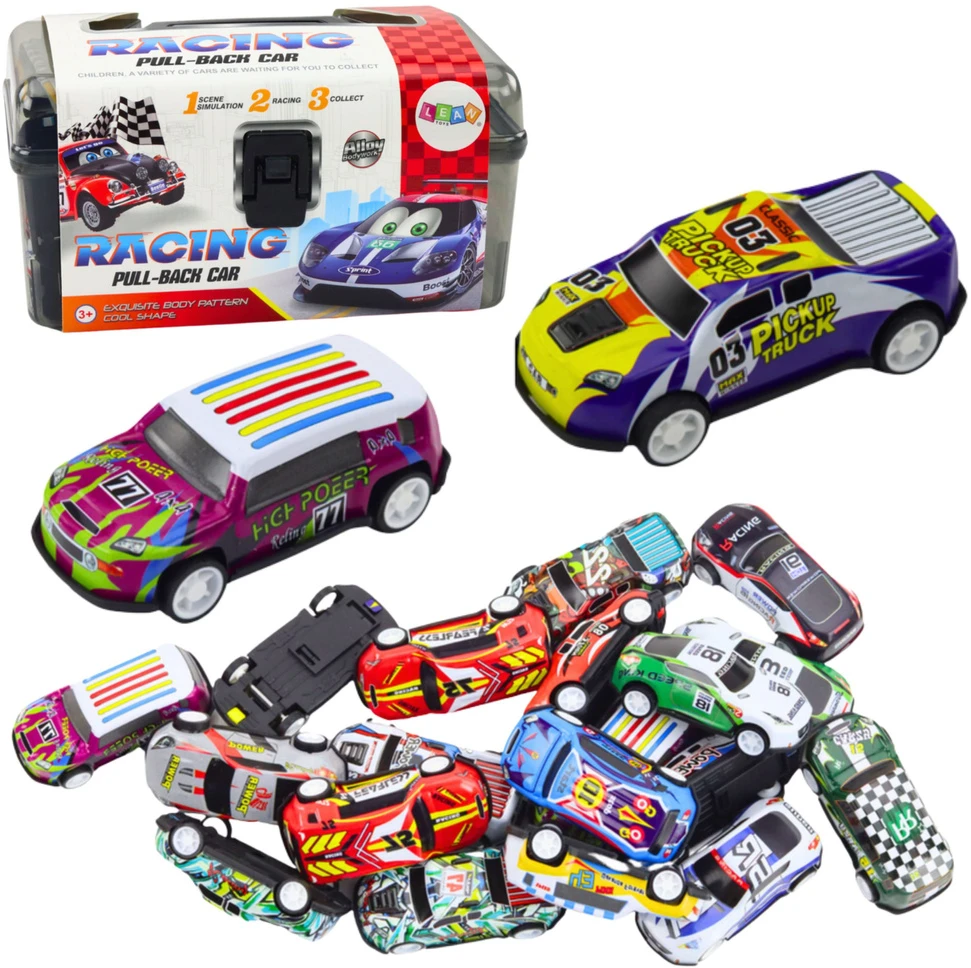 Lean Toys Automobilių Rinkinys Lagamine su 25 Mašinėlėmis ir Gatvių Kilimėliu