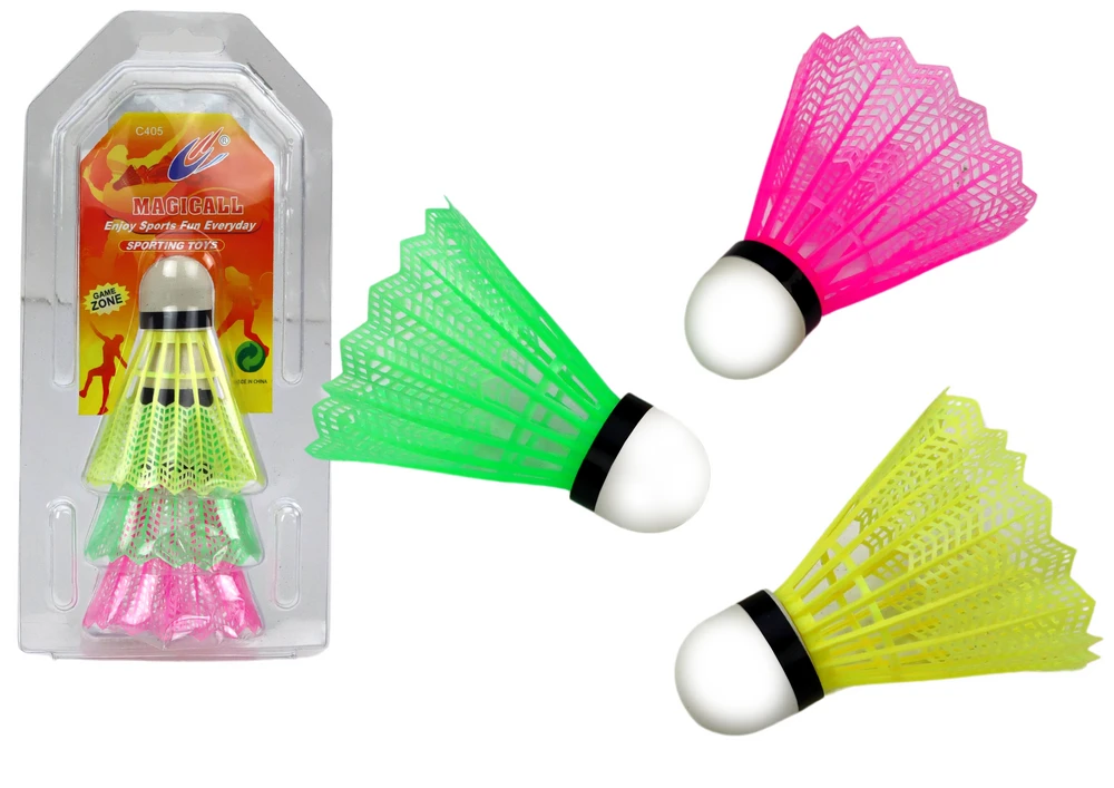 Lean Toys Badmintono plunksninukų rinkinys 3 vnt. spalvingi